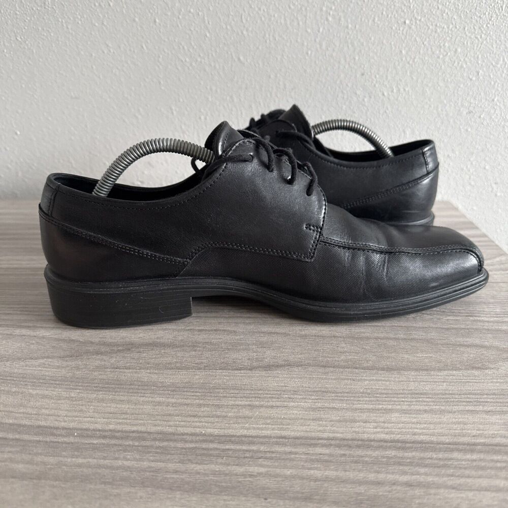 Ecco Austin Men Dress Shoes Black Size 43 US 9 Leather Oxford Square Toe Lace Up - Picture 9 of 11